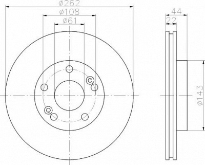 HELLA PAGID 8dd355103521 -  Тормозной диск